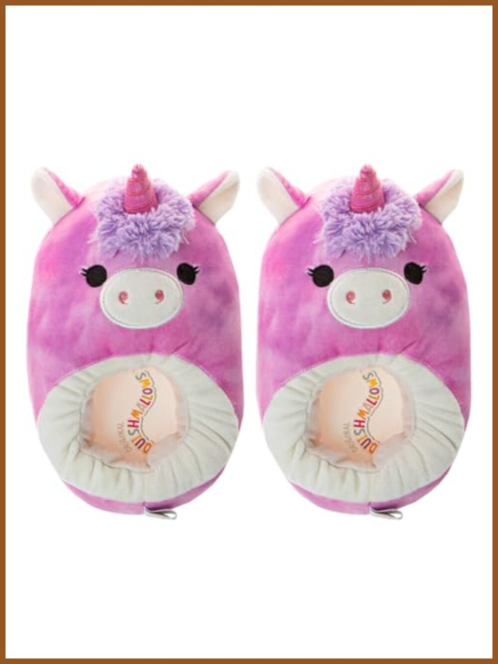 Squishmallows Lola Unicorn Plush Slippers Cozy House Shoes